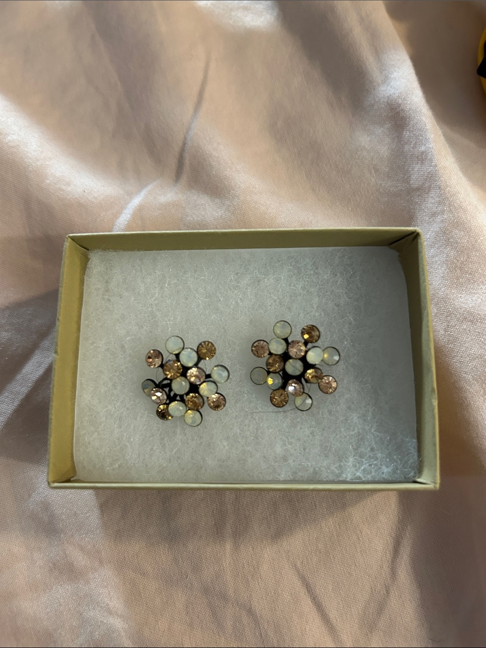 Gold and Opal Floral Cluster Earrings - Women Jewelry